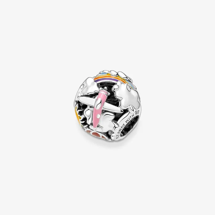 1 Bracelet2 Charms 99 Women Pandora Fly Away Rainbow Sky and Travel Charm