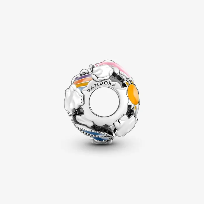 1 Bracelet2 Charms 99 Women Pandora Fly Away Rainbow Sky and Travel Charm