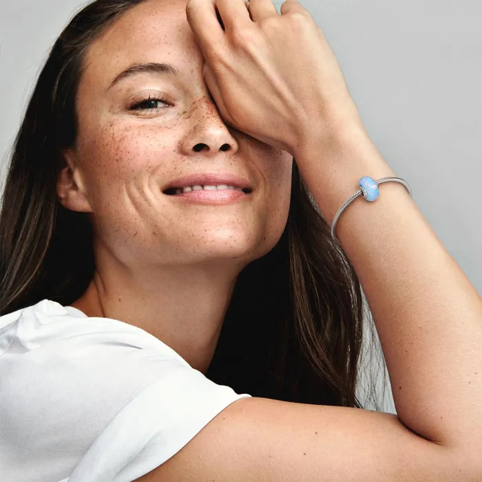 1 Bracelet2 Charms 99 Women Pandora Opalescent Ocean Blue Charm Blue