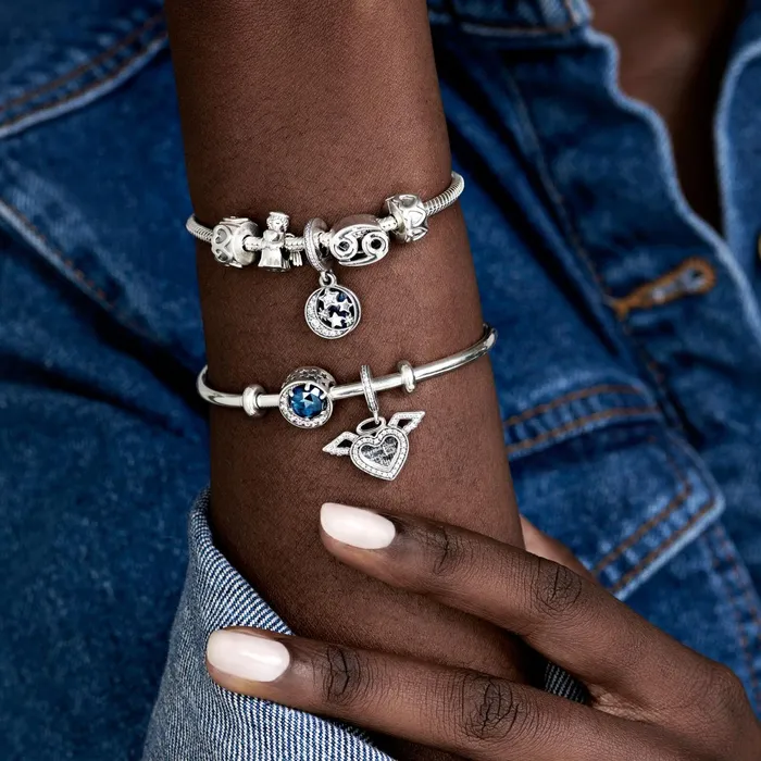 1 Bracelet2 Charms 99 Women Pandora Sparkling Cancer Zodiac Charm