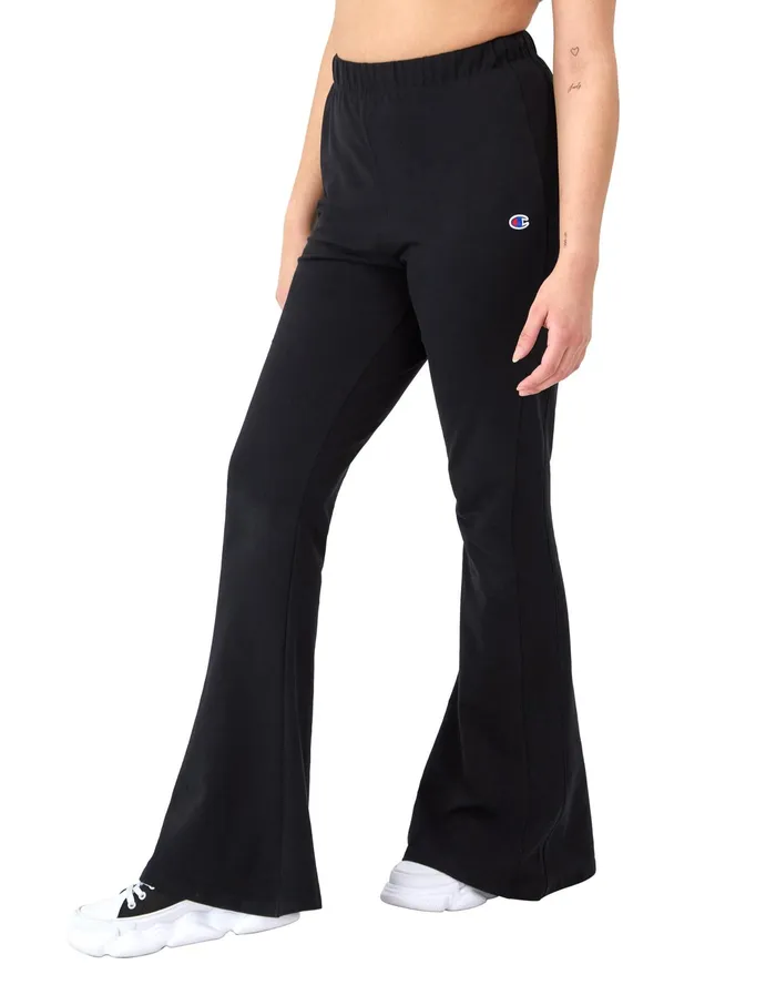 365 WideLeg French Terry Pants C Logo 31034 Black Women Champion Pants