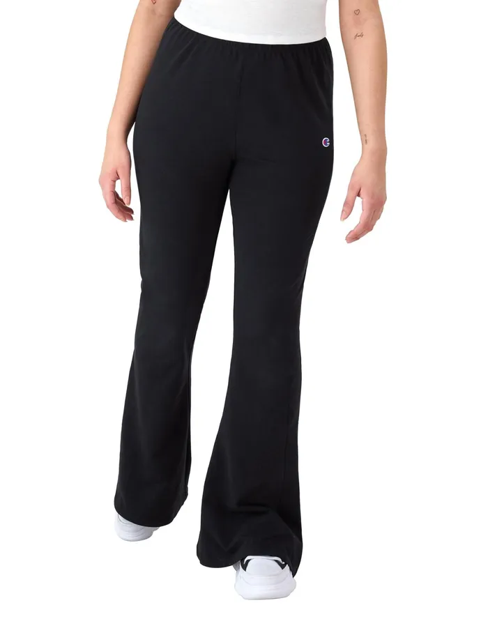 365 WideLeg French Terry Pants C Logo 31034 Black Women Champion Pants