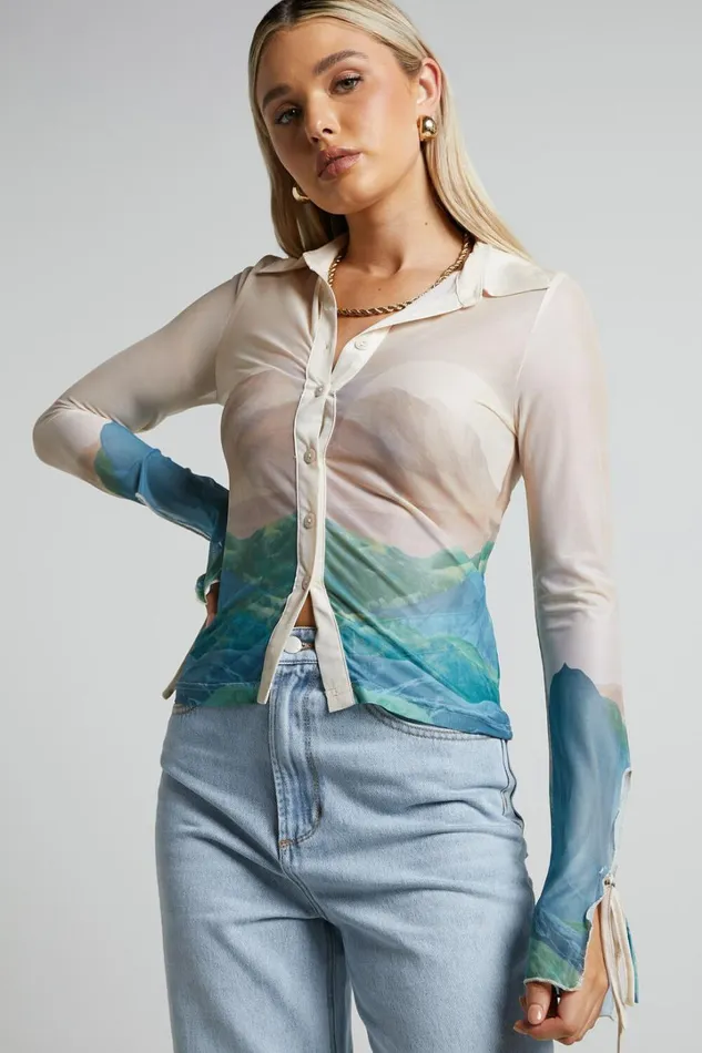 4th and Reckless 8211 Elyanna Top In Sheer Print Women Showpo Tops