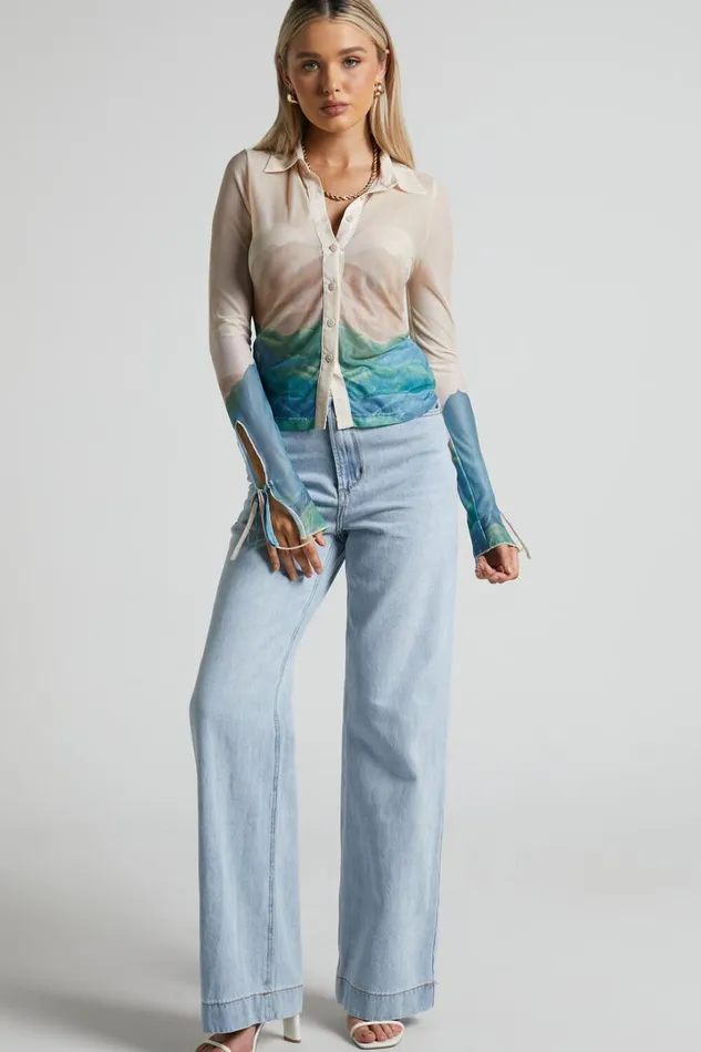 4th and Reckless 8211 Elyanna Top In Sheer Print Women Showpo Tops