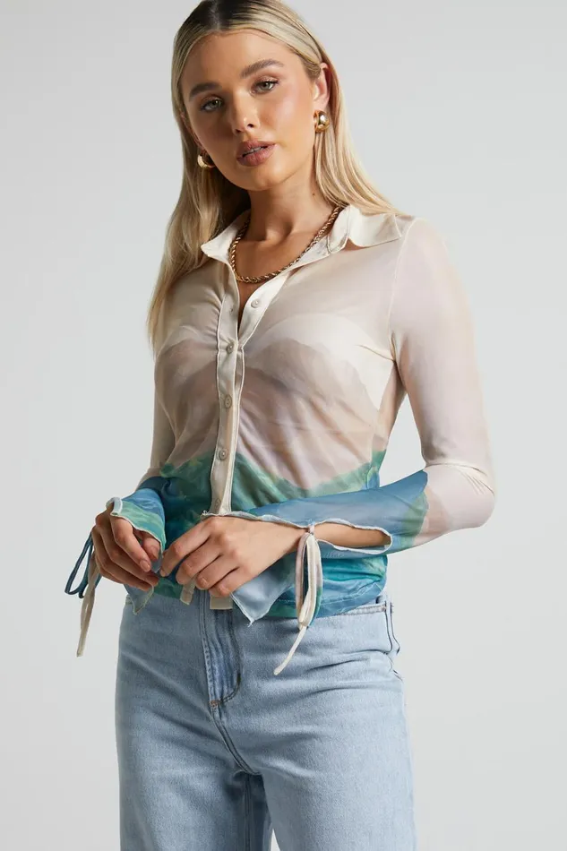 4th and Reckless 8211 Elyanna Top In Sheer Print Women Showpo Tops
