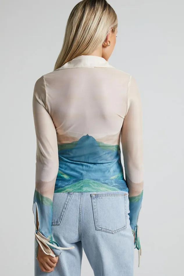 4th and Reckless 8211 Elyanna Top In Sheer Print Women Showpo Tops