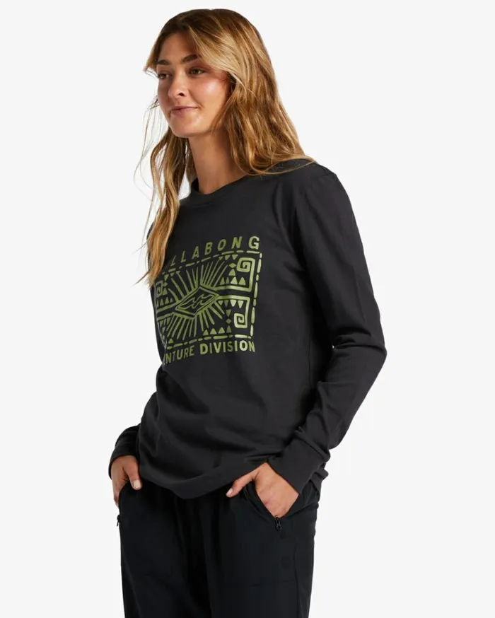 ADiv Long Sleeve TShirt Black Sands 1 Women Billabong Graphic Tees and Tanks