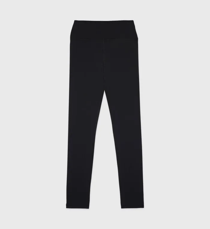 Activewear Women Sporty and Rich Serif Logo Ribbed Legging 8211 BlackWhite