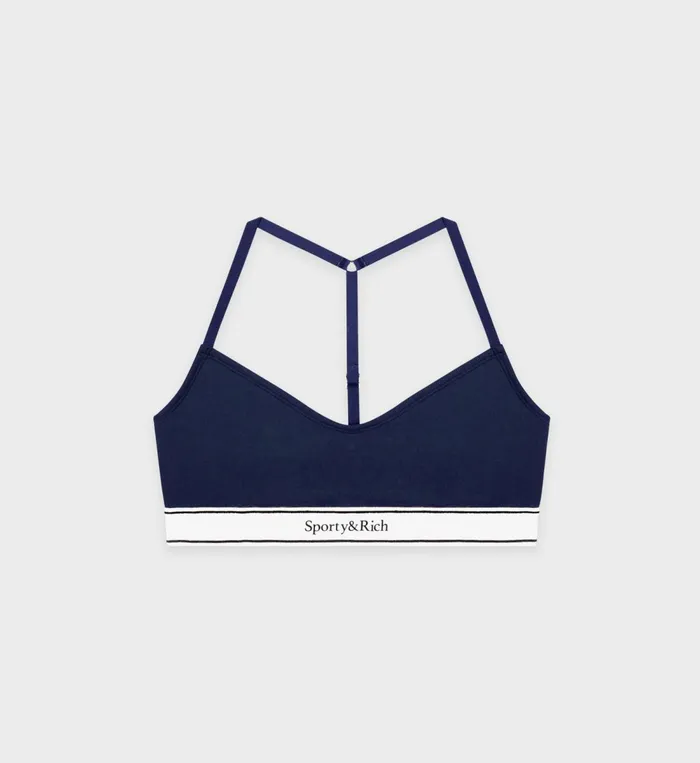 Activewear Women Sporty and Rich Serif Logo Sports Bralette 8211 Navy