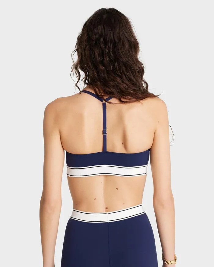 Activewear Women Sporty and Rich Serif Logo Sports Bralette 8211 Navy