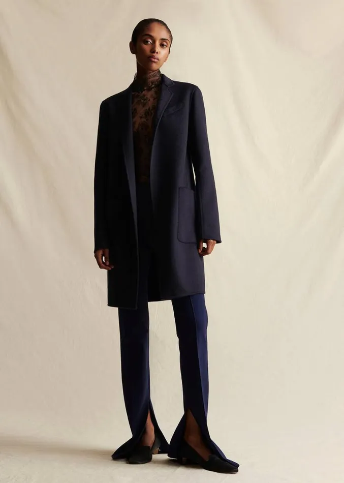 Adam Lippes Abrigo Gina De Cashmere Zibelina Armada Womens Coats and Jackets