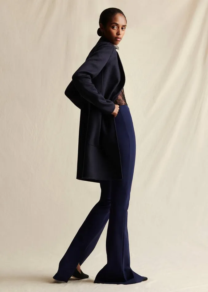 Adam Lippes Abrigo Gina De Cashmere Zibelina Armada Womens Coats and Jackets