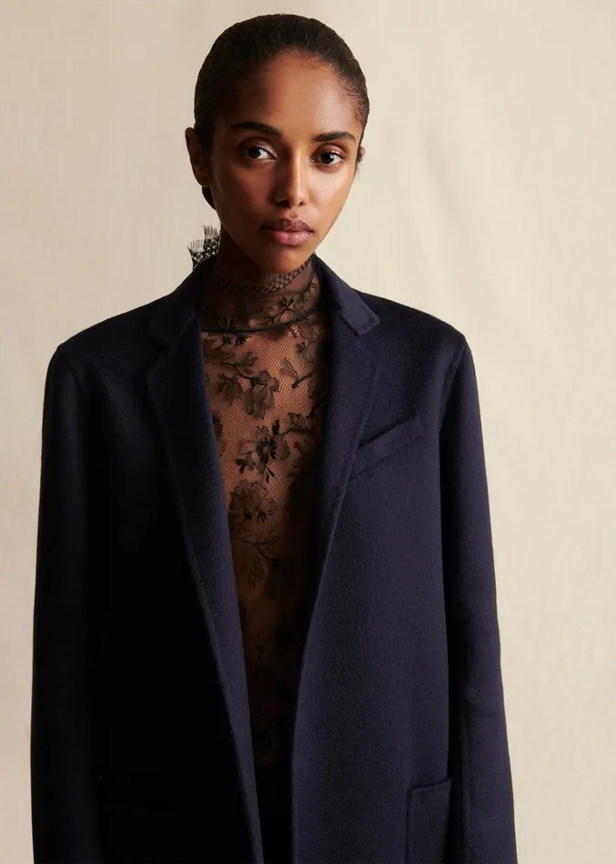 Adam Lippes Abrigo Gina De Cashmere Zibelina Armada Womens Coats and Jackets