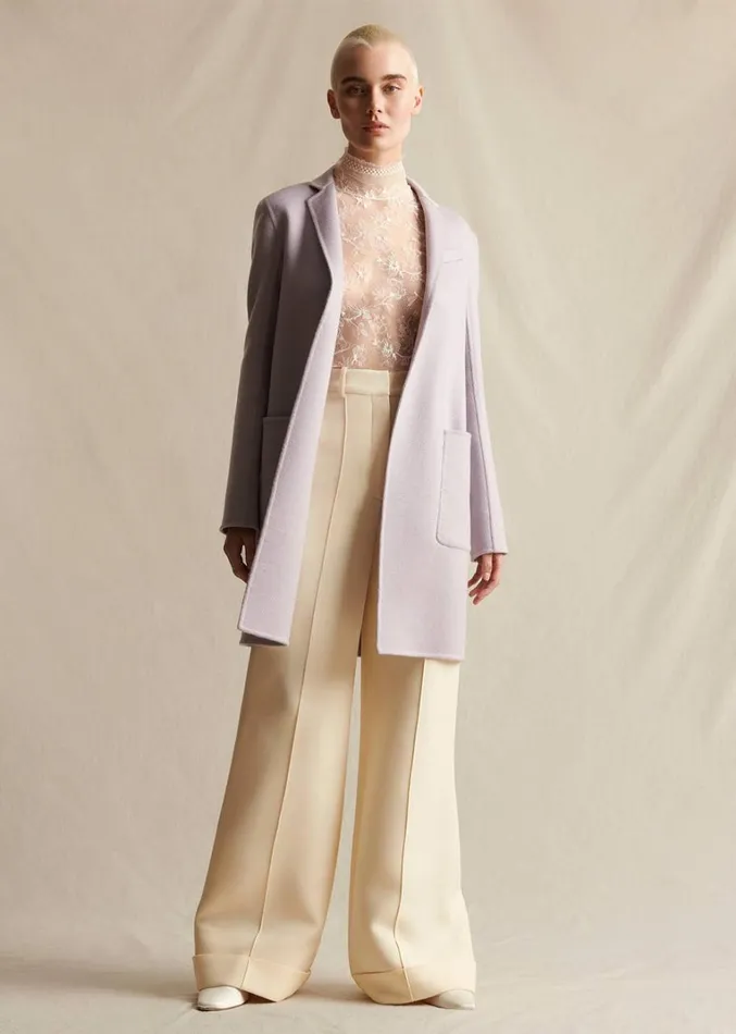 Adam Lippes Abrigo Gina De Cashmere Zibelina Lila Womens Coats and Jackets