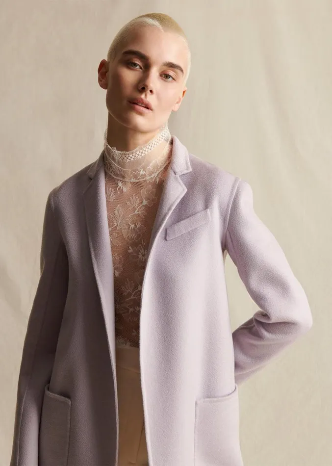 Adam Lippes Abrigo Gina De Cashmere Zibelina Lila Womens Coats and Jackets