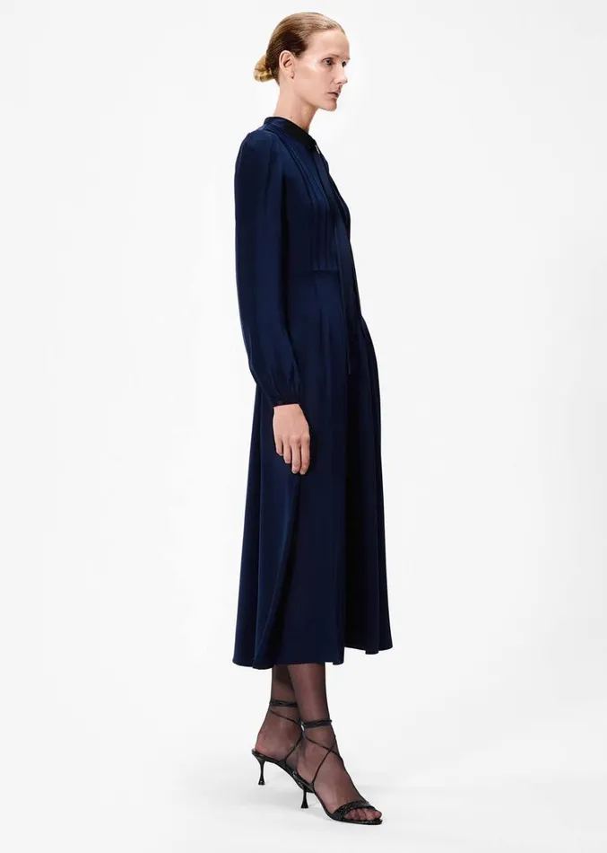Adam Lippes Alison Dress Navy Womens Dresses
