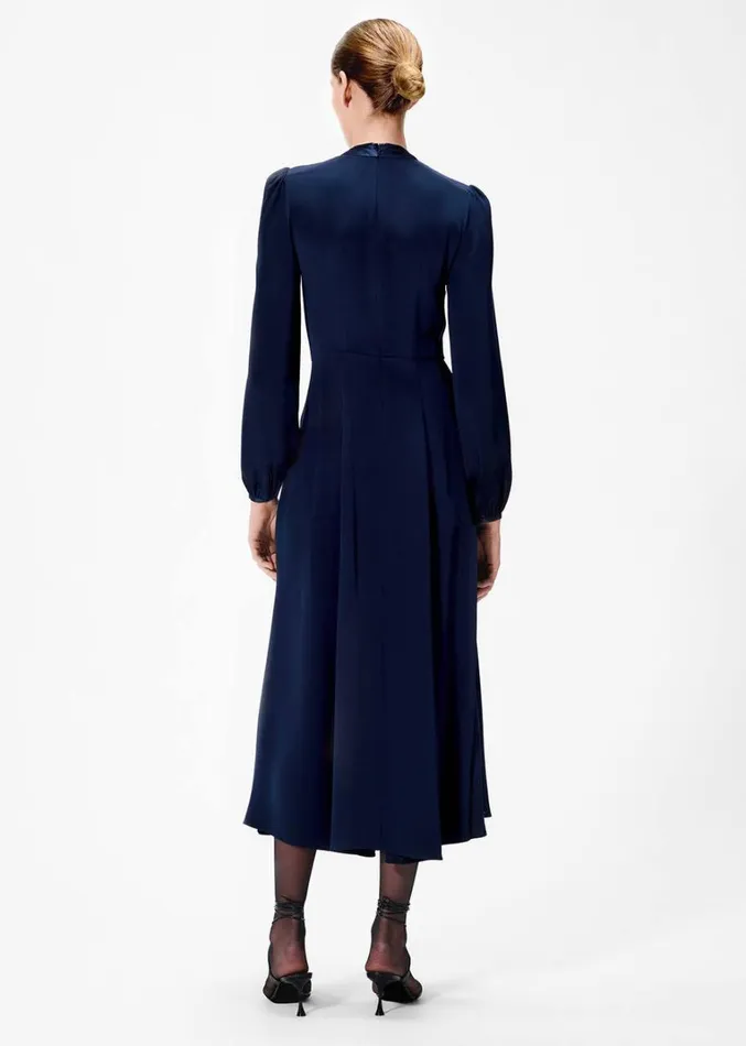 Adam Lippes Alison Dress Navy Womens Dresses