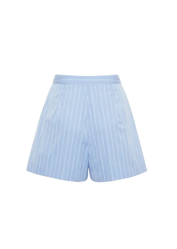 Adam Lippes Ayla Short Pale Bluewhite Womens Pants