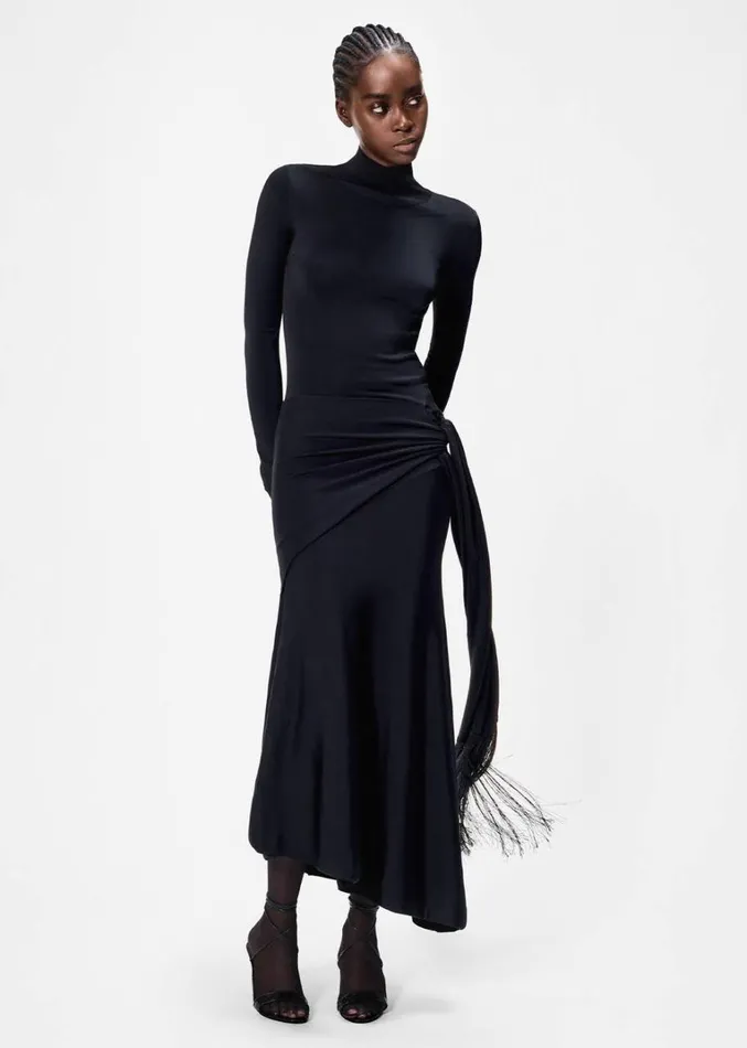 Adam Lippes Cecil Dress Black Womens Sweaters and Knitwear