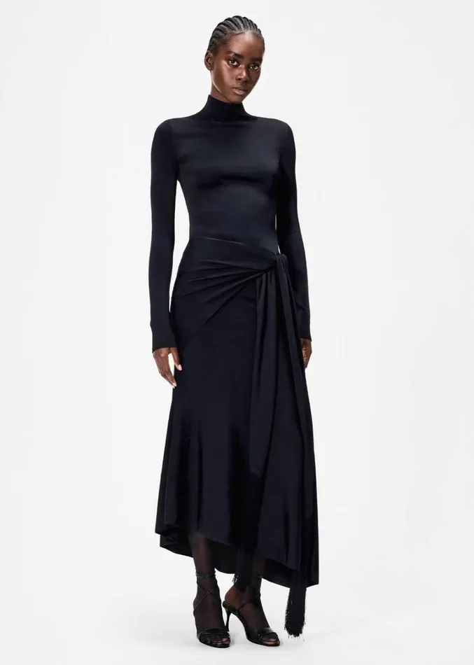 Adam Lippes Cecil Dress Black Womens Sweaters and Knitwear