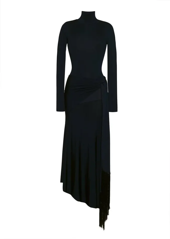 Adam Lippes Cecil Dress Black Womens Sweaters and Knitwear