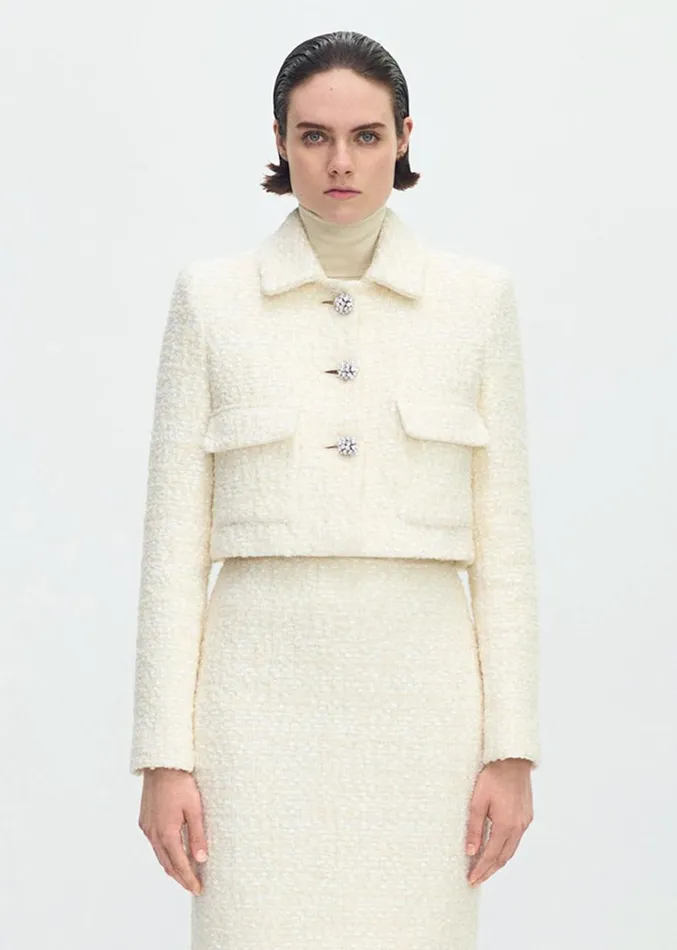Adam Lippes Cecil Jacket Ivory Womens Coats and Jackets