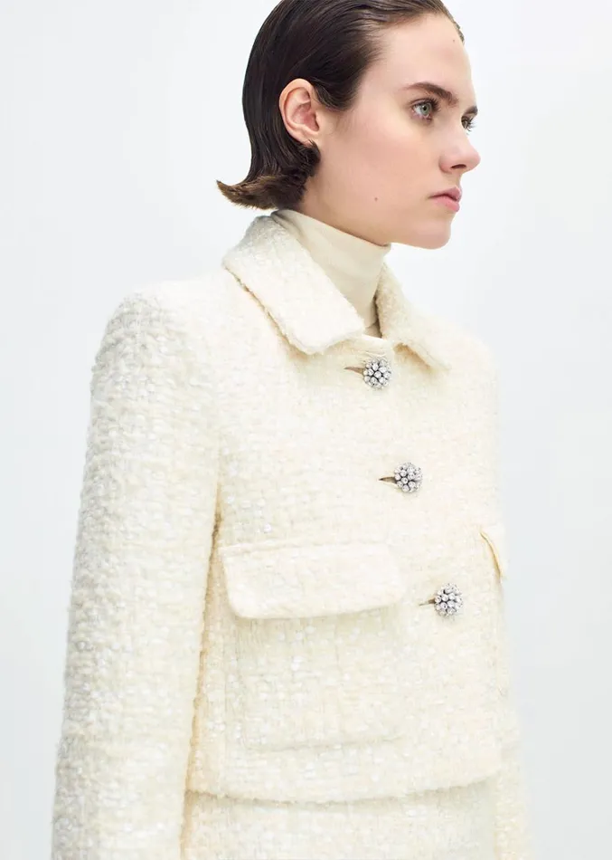 Adam Lippes Cecil Jacket Ivory Womens Coats and Jackets