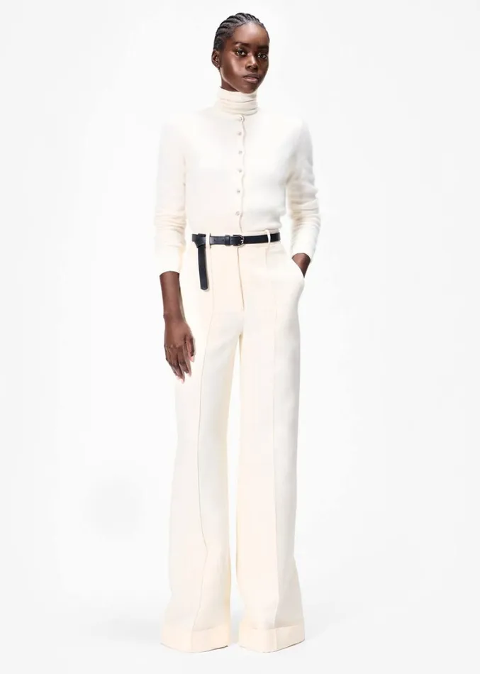 Adam Lippes Cruz Cardigan Ivory Womens Sweaters and Knitwear