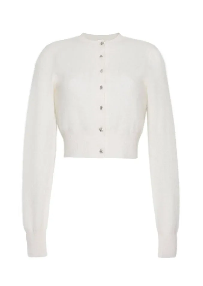 Adam Lippes Cruz Cardigan Ivory Womens Sweaters and Knitwear