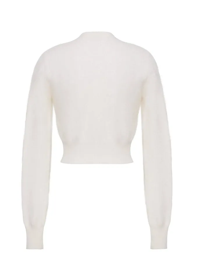 Adam Lippes Cruz Cardigan Ivory Womens Sweaters and Knitwear