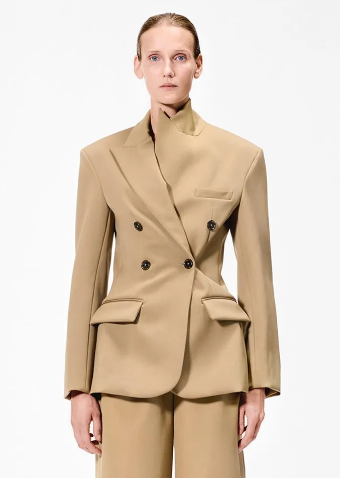 Adam Lippes Luca Jacket Khaki Womens Coats and Jackets