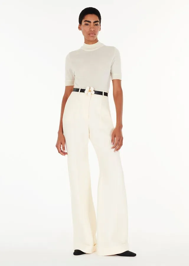 Adam Lippes Pantaln Deeda De Lana De Seda Marfil Womens Pants