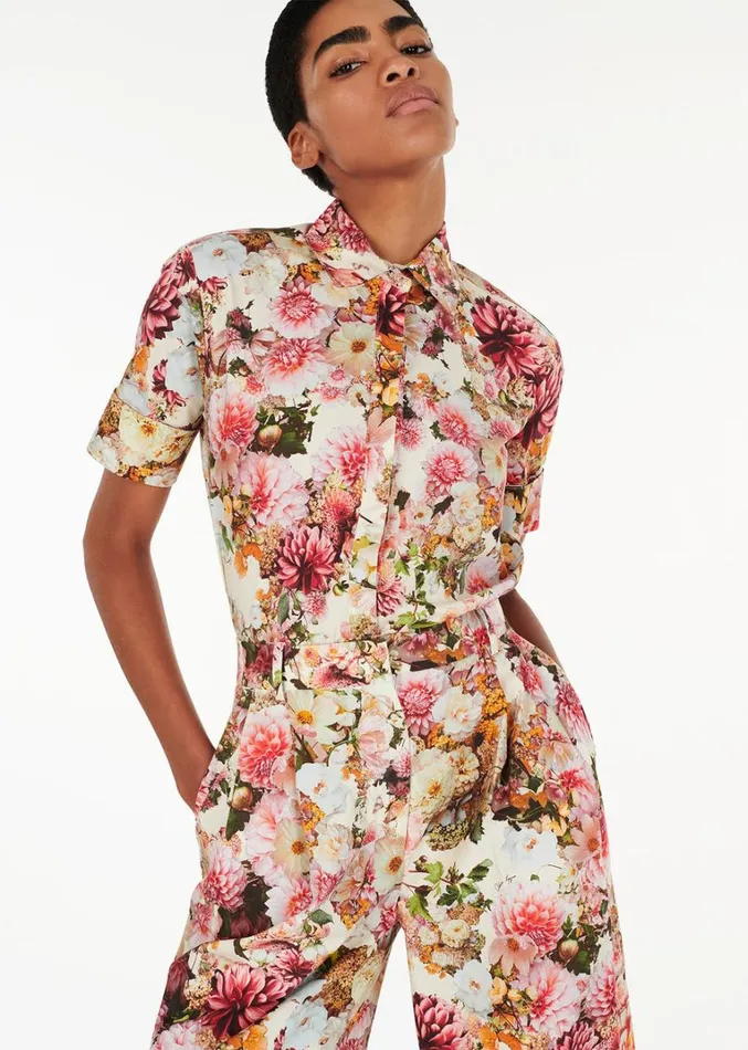 Adam Lippes Trapeze Shirt Cream Multi Womens Tops
