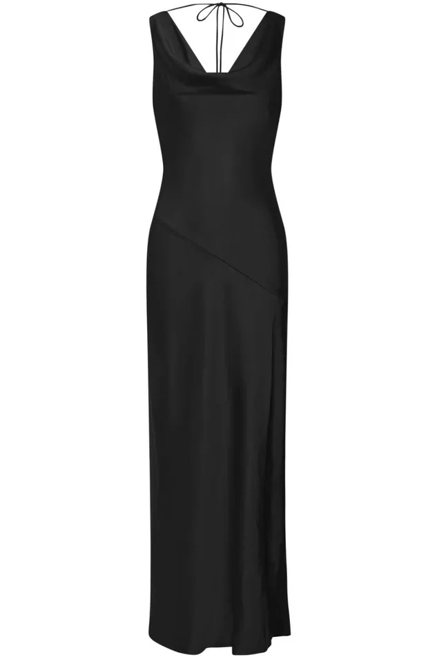 Adilah Maxi Dress 8211 Cowl Neck Satin Dress In Black Women Showpo Curve Clothes