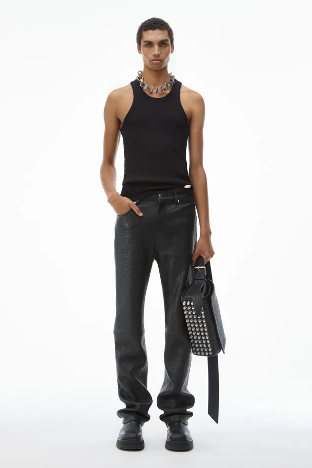 Alexander Wang Bottoms SlimLeg Pants In Primal Lambskin Leather 8211 Men