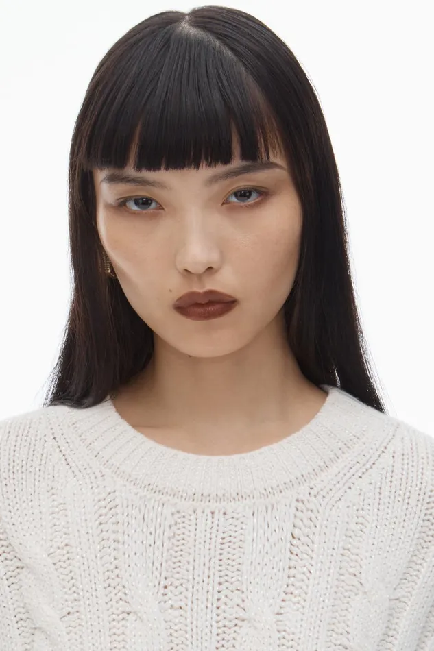 Alexander Wang Dresses Clear Bead Hotfix CableKnit Pullover Dress In Boiled Wool 8211 Women
