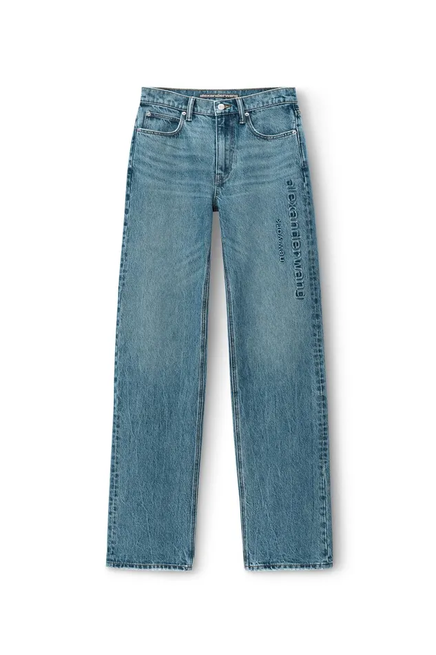 Alexander Wang Pants Ez Mid Rise Jeans With Embossed Logo 8211 Women