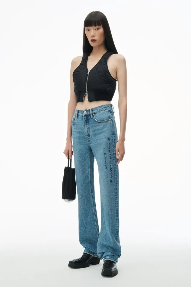 Alexander Wang Pants Ez Mid Rise Jeans With Embossed Logo 8211 Women