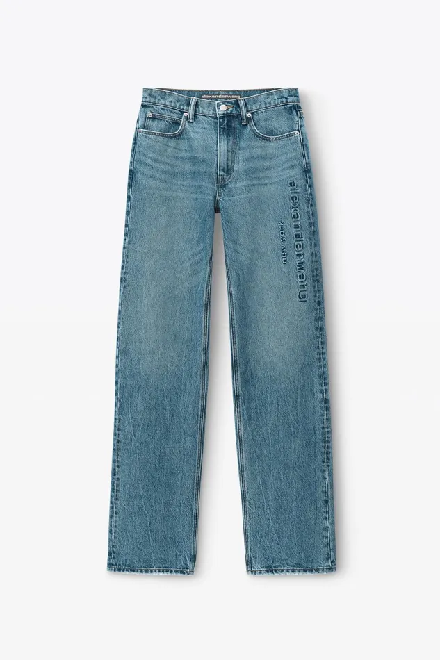 Alexander Wang Pants Ez Mid Rise Jeans With Embossed Logo 8211 Women