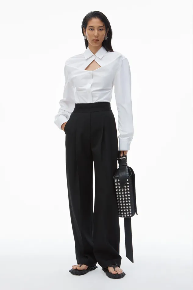 Alexander Wang Pants High Waisted Trouser With Logo Waistband 8211 Women
