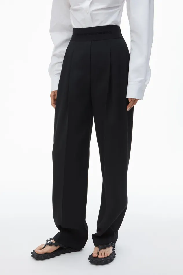 Alexander Wang Pants High Waisted Trouser With Logo Waistband 8211 Women