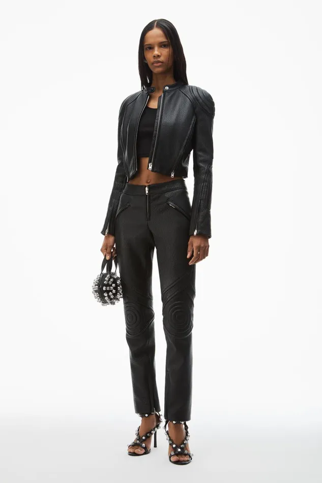 Alexander Wang Pants Moto SlimLeg Trouser In Lambskin Leather 8211 Women