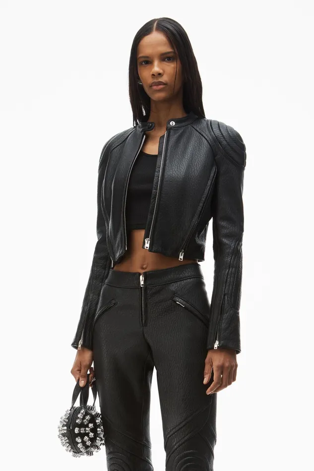 Alexander Wang Pants Moto SlimLeg Trouser In Lambskin Leather 8211 Women