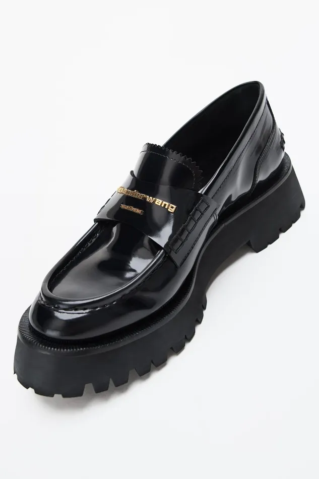 Alexander Wang Shoes Carter MidHeel Lug Loafer In Leather 8211 Women