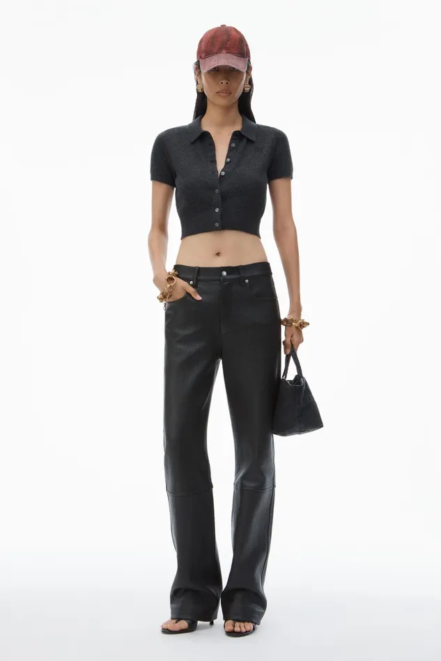 Alexander Wang Sweaters Logo Embroidered Polo Cardigan In Wool 8211 Women