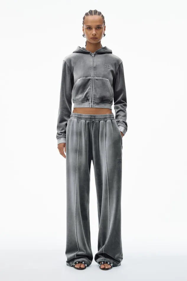 Alexander Wang Sweatpants Trackpants In Crushed Velour 8211 Women