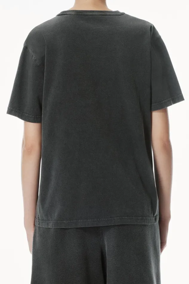 Alexander Wang TShirts Distressed Logo Cotton Tee 8211 Women