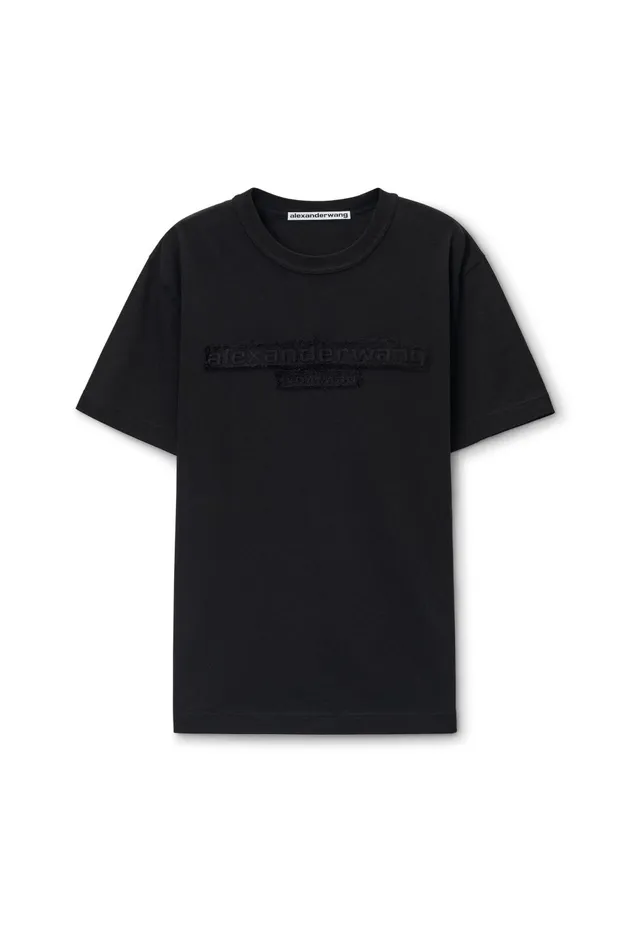 Alexander Wang TShirts Unisex Tee With Distressed Logo In Cotton Jersey 8211 WomenMen