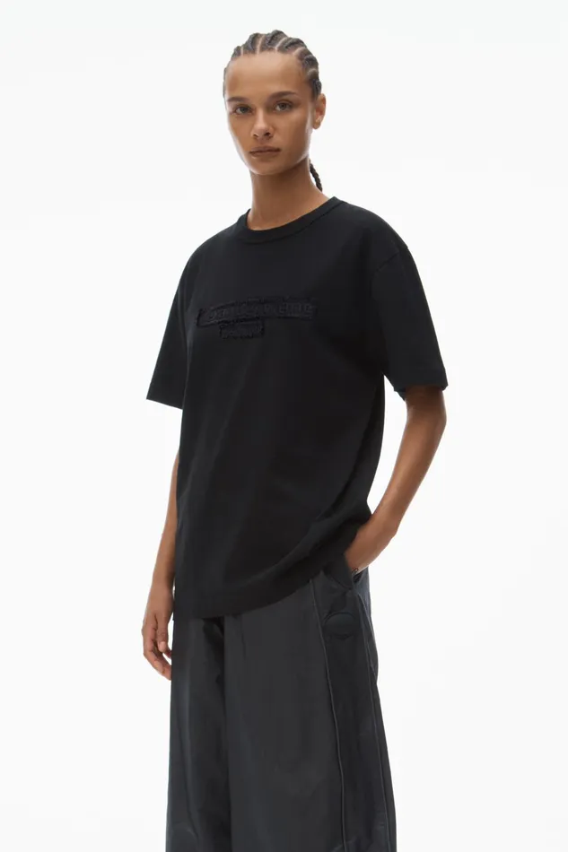 Alexander Wang TShirts Unisex Tee With Distressed Logo In Cotton Jersey 8211 WomenMen