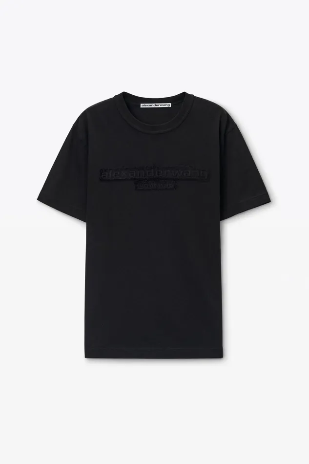 Alexander Wang TShirts Unisex Tee With Distressed Logo In Cotton Jersey 8211 WomenMen